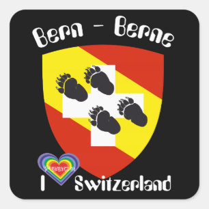 Pegatina Cuadrada Suiza Suisse Svizzera Svizra Switzerland pegamento