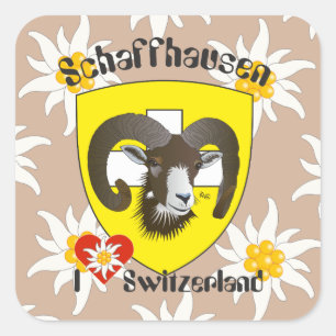 Pegatina Cuadrada Suiza Suisse Svizzera Svizra Switzerland pegamento
