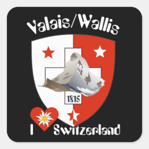 Pegatina Cuadrada Suiza Suisse Svizzera Svizra Switzerland pegamento
