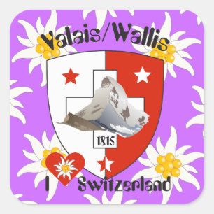 Pegatina Cuadrada Suiza Suisse Svizzera Svizra Switzerland pegamento