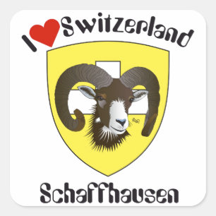 Pegatina Cuadrada Suiza Suisse Svizzera Svizra Switzerland pegamento