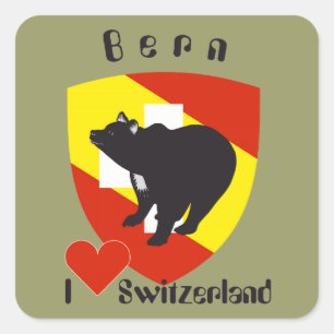 Pegatina Cuadrada Suiza Suisse Svizzera Svizra Switzerland pegamento