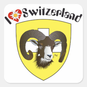 Pegatina Cuadrada Suiza Suisse Svizzera Svizra Switzerland pegamento