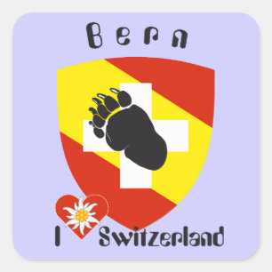 Pegatina Cuadrada Suiza Suisse Svizzera Svizra Switzerland pegamento