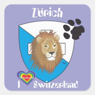 Pegatina Cuadrada Suiza Suisse Svizzera Svizra Switzerland pegamento