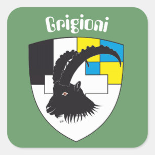 Pegatina Cuadrada Suiza Suisse Svizzera Svizra Switzerland pegamento