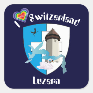 Pegatina Cuadrada Suiza Suisse Svizzera Svizra Switzerland pegamento