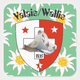 Pegatina Cuadrada Suiza Suisse Svizzera Svizra Switzerland pegamento