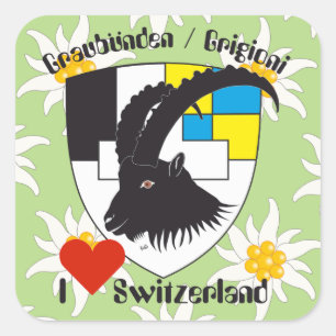 Pegatina Cuadrada Suiza Suisse Svizzera Svizra Switzerland pegamento