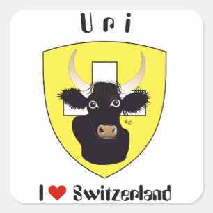 Pegatina Cuadrada Suiza Suisse Svizzera Svizra Switzerland pegamento
