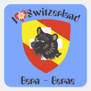 Pegatina Cuadrada Suiza Suisse Svizzera Svizra Switzerland pegamento