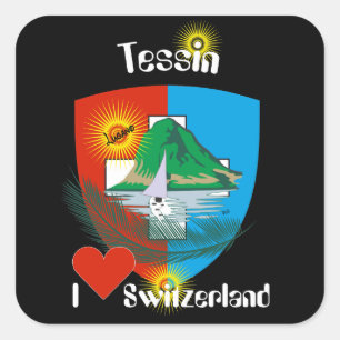 Pegatina Cuadrada Suiza Suisse Svizzera Svizra Switzerland pegamento