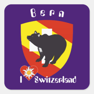 Pegatina Cuadrada Suiza Suisse Svizzera Svizra Switzerland pegamento