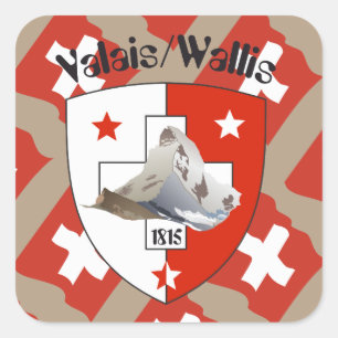 Pegatina Cuadrada Suiza Suisse Svizzera Svizra Switzerland pegamento