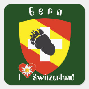 Pegatina Cuadrada Suiza Suisse Svizzera Svizra Switzerland pegamento