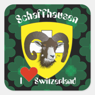 Pegatina Cuadrada Suiza Suisse Svizzera Svizra Switzerland pegamento