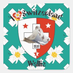 Pegatina Cuadrada Suiza Suisse Svizzera Svizra Switzerland pegamento