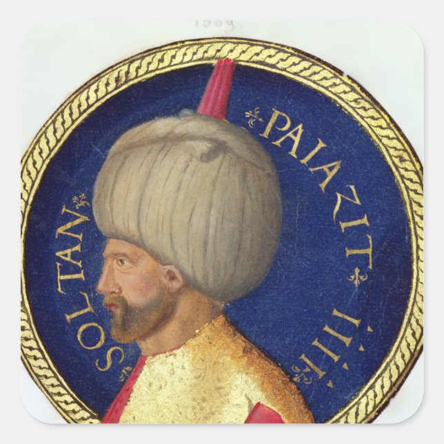 Pegatina Cuadrada Sultan Bayezid I (Anverso)