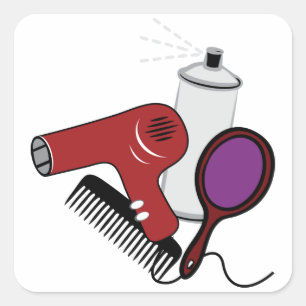Pegatina Cuadrada Suministros de estilo de pelo