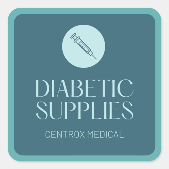 PEGATINA CUADRADA SUMINISTROS DIABÉTICOS (Anverso)