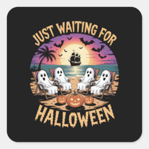 Pegatina Cuadrada Summerween Beach Spooky