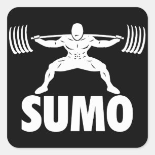 Pegatina Cuadrada SUMO SQUAT - Motivación de elevación de potencia