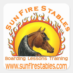 Pegatina Cuadrada Sun Fire Stables