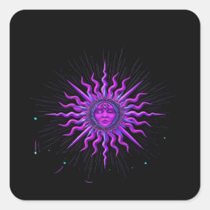 Pegatina Cuadrada Sun - Gráfico de Whimsigoth