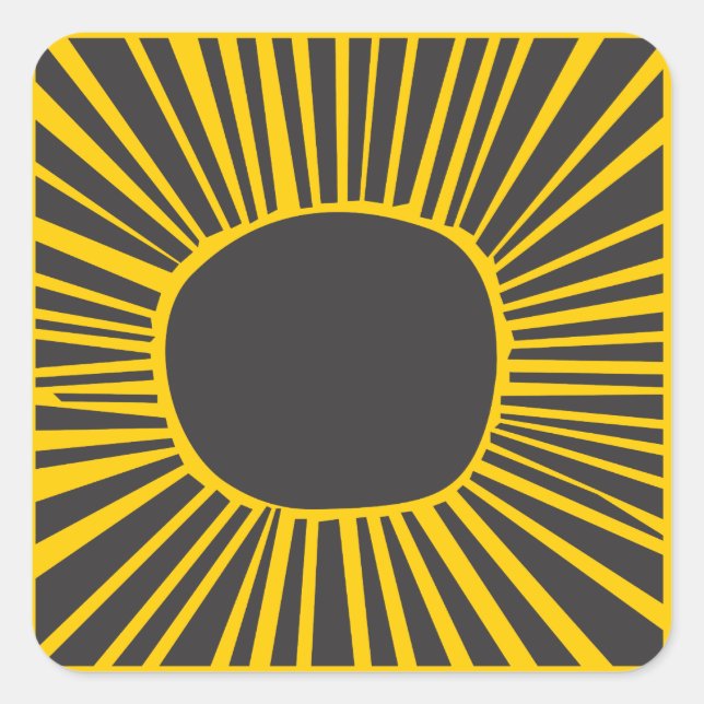 Pegatina Cuadrada SUN MOON WATER Bar Bat Mitzvah Invitación (Anverso)