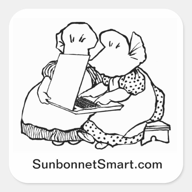 Pegatina Cuadrada Sunbonnet Smart Large Pegatinas (Anverso)