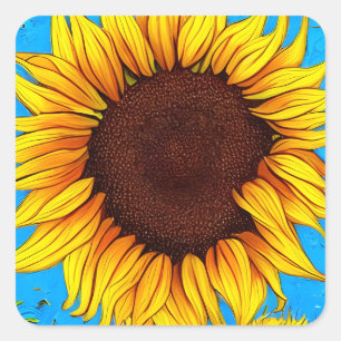 Pegatina Cuadrada Sunflower