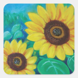 Pegatina Cuadrada Sunflower