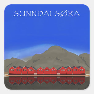 Pegatina Cuadrada Sunndalsøra Nordmøre Noruega
