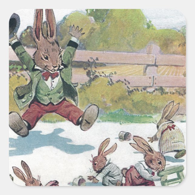 Pegatina Cuadrada Sunny Bunny Grits GO (Anverso)