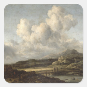 Pegatina Cuadrada Sunny Landscape