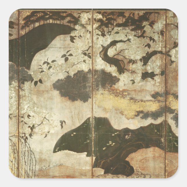 Pegatina Cuadrada Sunny Landscape (Anverso)