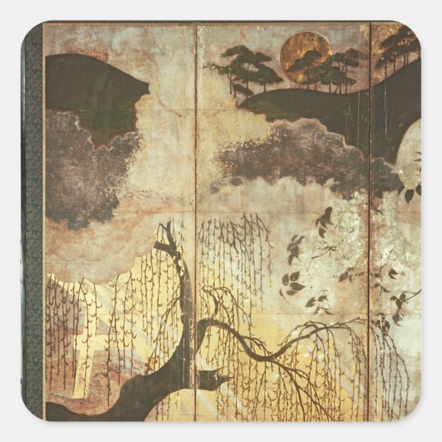 Pegatina Cuadrada Sunny Landscape (Anverso)