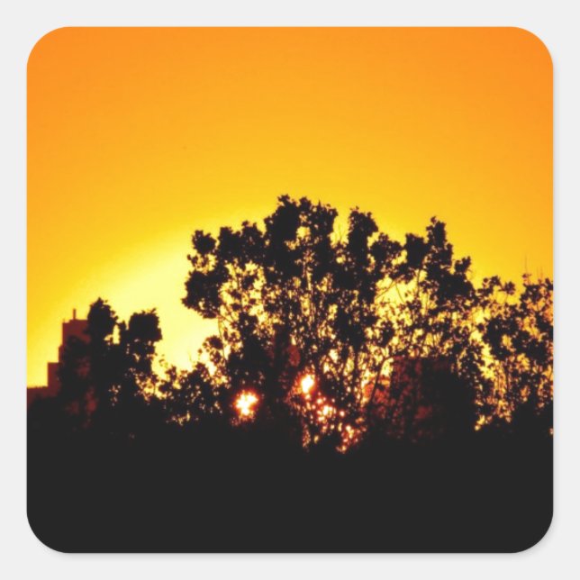 Pegatina Cuadrada Sunrise (Anverso)