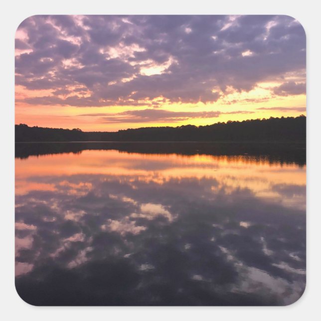 Pegatina Cuadrada Sunrise Over Bear Lake (Anverso)