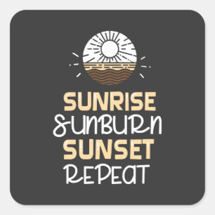 Pegatina Cuadrada Sunrise Sunburn Sunset