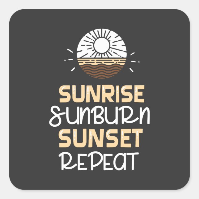 Pegatina Cuadrada Sunrise Sunburn Sunset (Anverso)