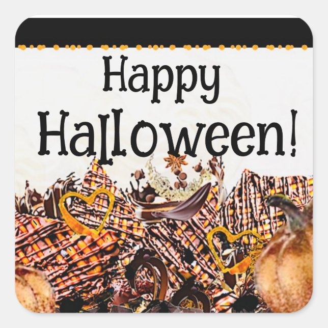 PEGATINA CUADRADA ¡SUNS! RAYO DE SOL! ¡FELIZ HALLOWEEN! :: ST RECTAN (Anverso)