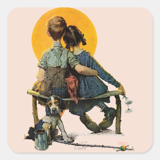 Pegatina Cuadrada Sunset (Anverso)