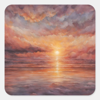 Pegatina Cuadrada Sunset