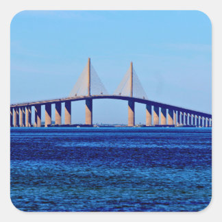 Pegatina Cuadrada Sunshine Skyway Bridge
