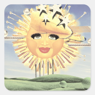 PEGATINA CUADRADA ¡SUNSHINE SUNNY GOLF!