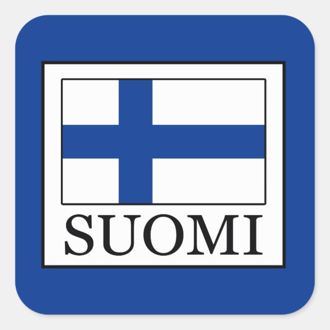 Pegatina Cuadrada Suomi (Anverso)