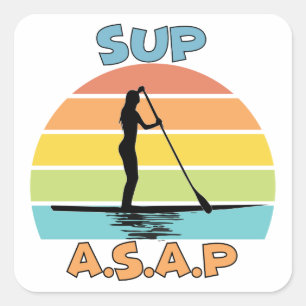 Pegatina Cuadrada SUP ASAP Stand Up Paddling