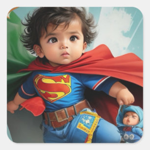 Pegatina Cuadrada Super Baby 1