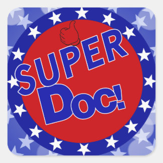 PEGATINA CUADRADA SUPER DOC THUMBS UP ENCOURAGING